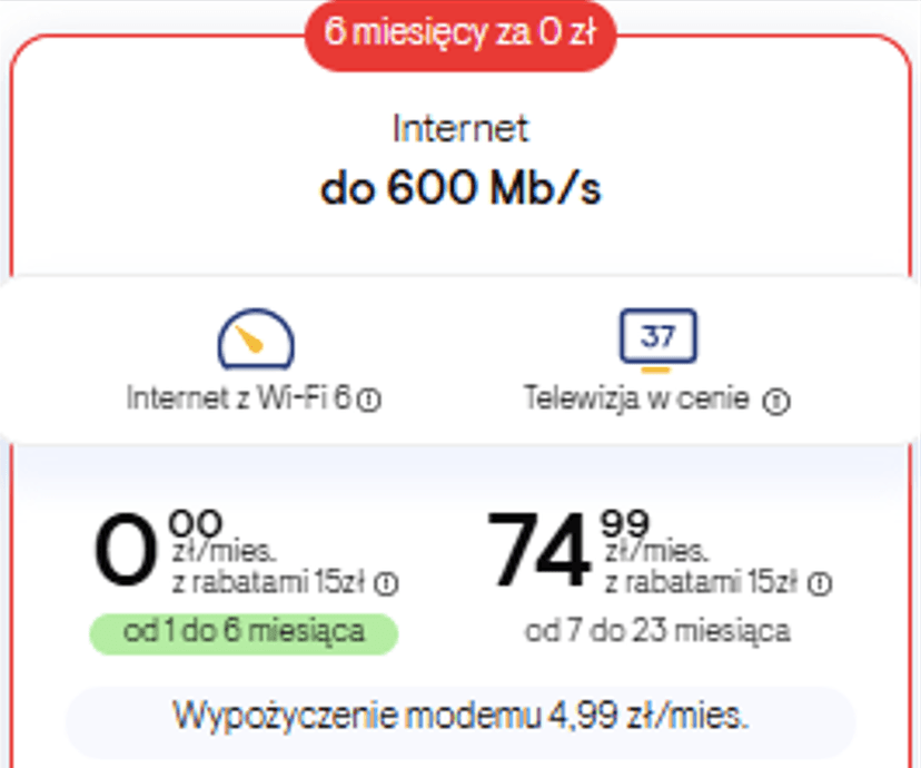Internet 600Mb